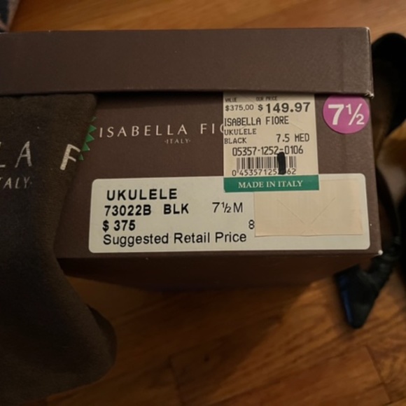 Isabella Fiore Black Leather Shoes Made in Italy Size 7 1/2 - Picture 2 of 5